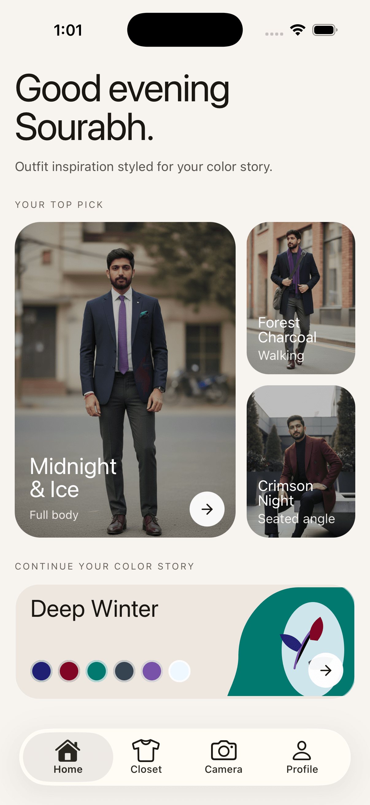 LYD AI-generated looks screen